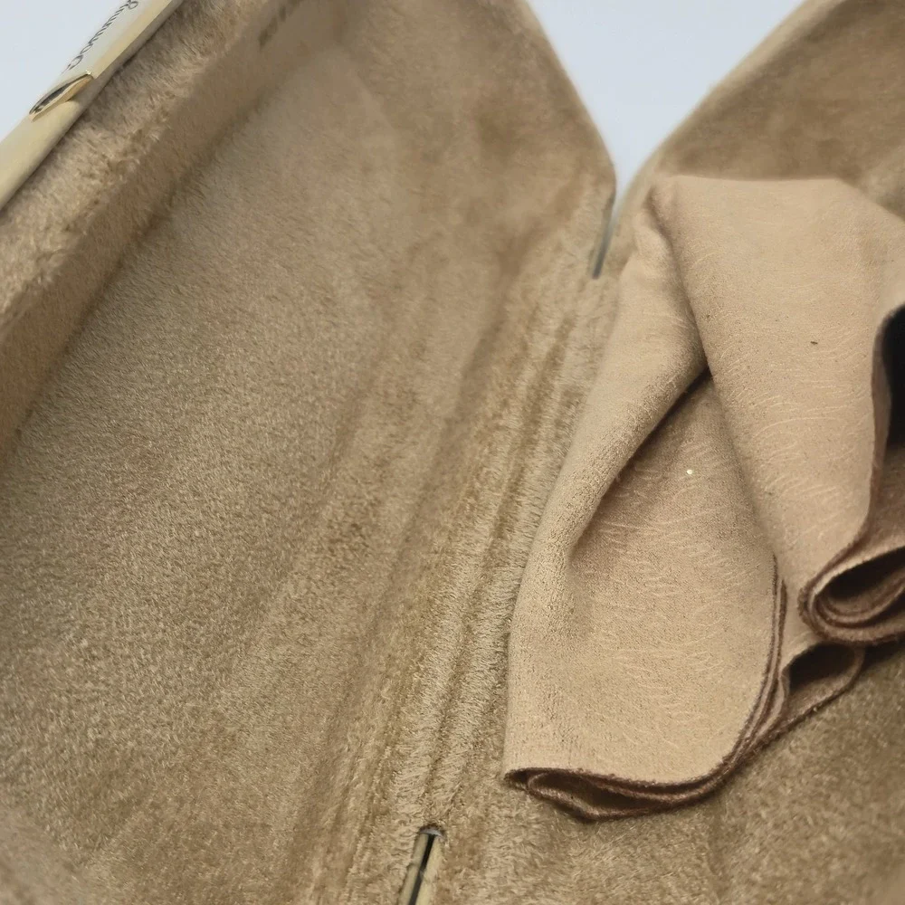 Tommy Bahama Sunglasses Case Hard Shell Tan Beige with Branded‎ Cleaning Cloth